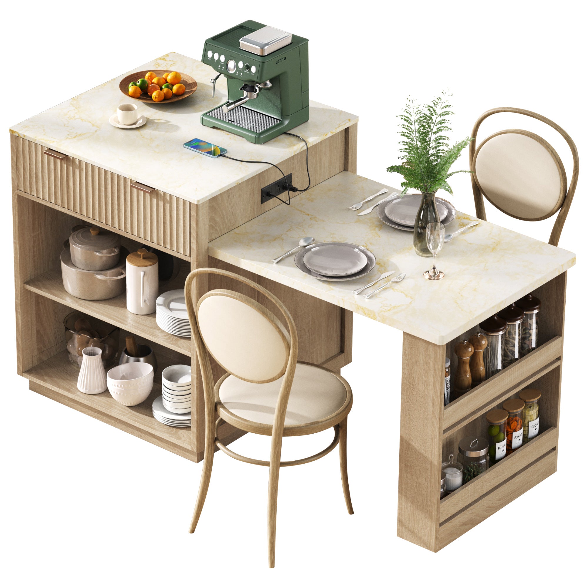 Otto Fluted Kitchen Island