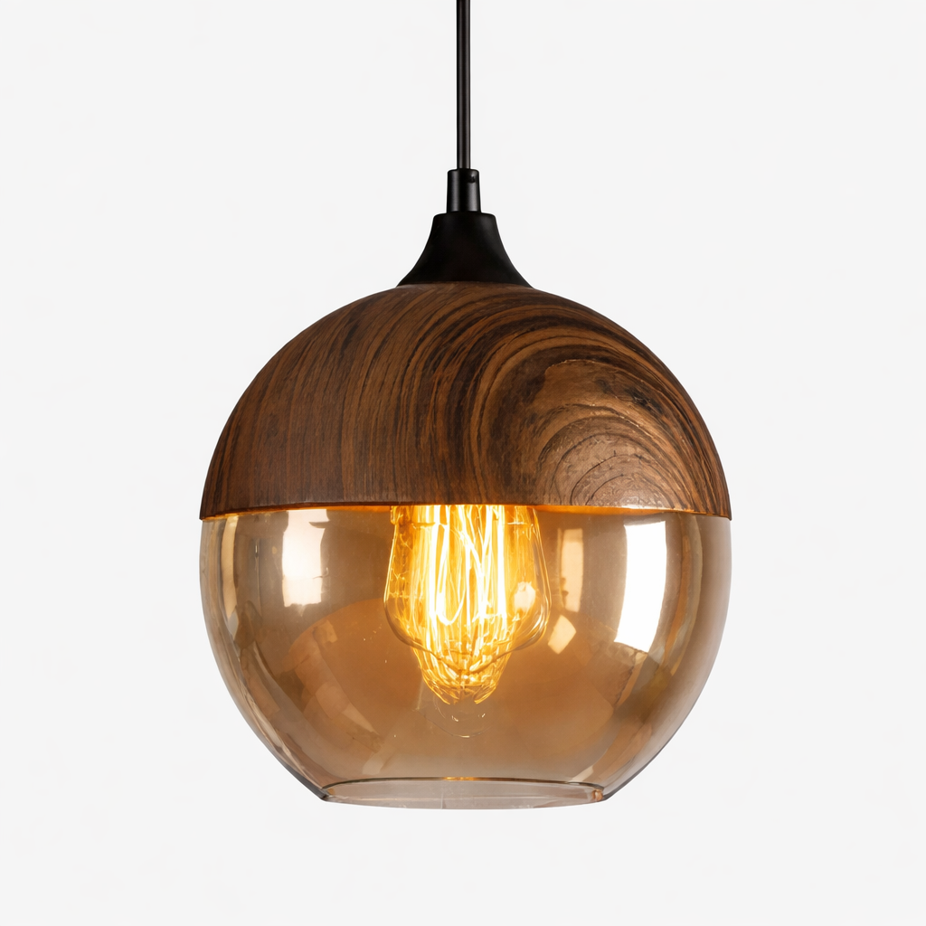 Skandinavisk Loftslampe med Retro Glaselement