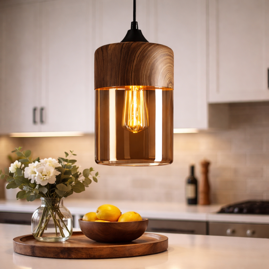 Skandinavisk Loftslampe med Retro Glaselement