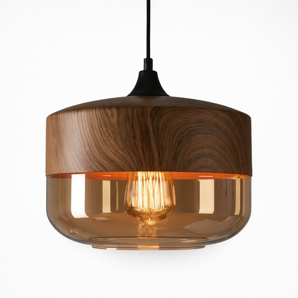 Skandinavisk Loftslampe med Retro Glaselement