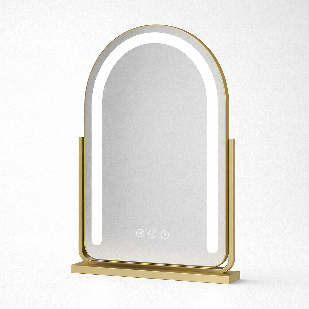 Dimmable Arc-Shaped LED Bathroom Mirror