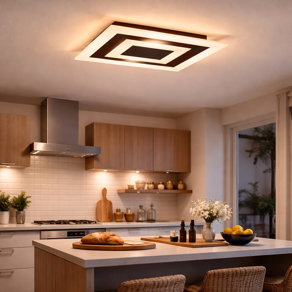 Vierkante Plafondlamp Met Strakke Vormgeving