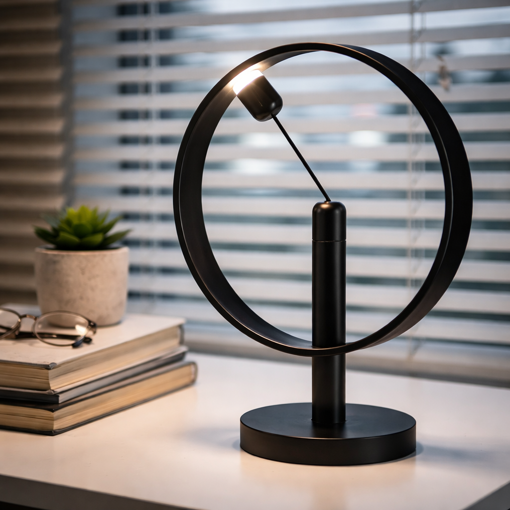 Flydende Bordlampe Med Rund Lysform