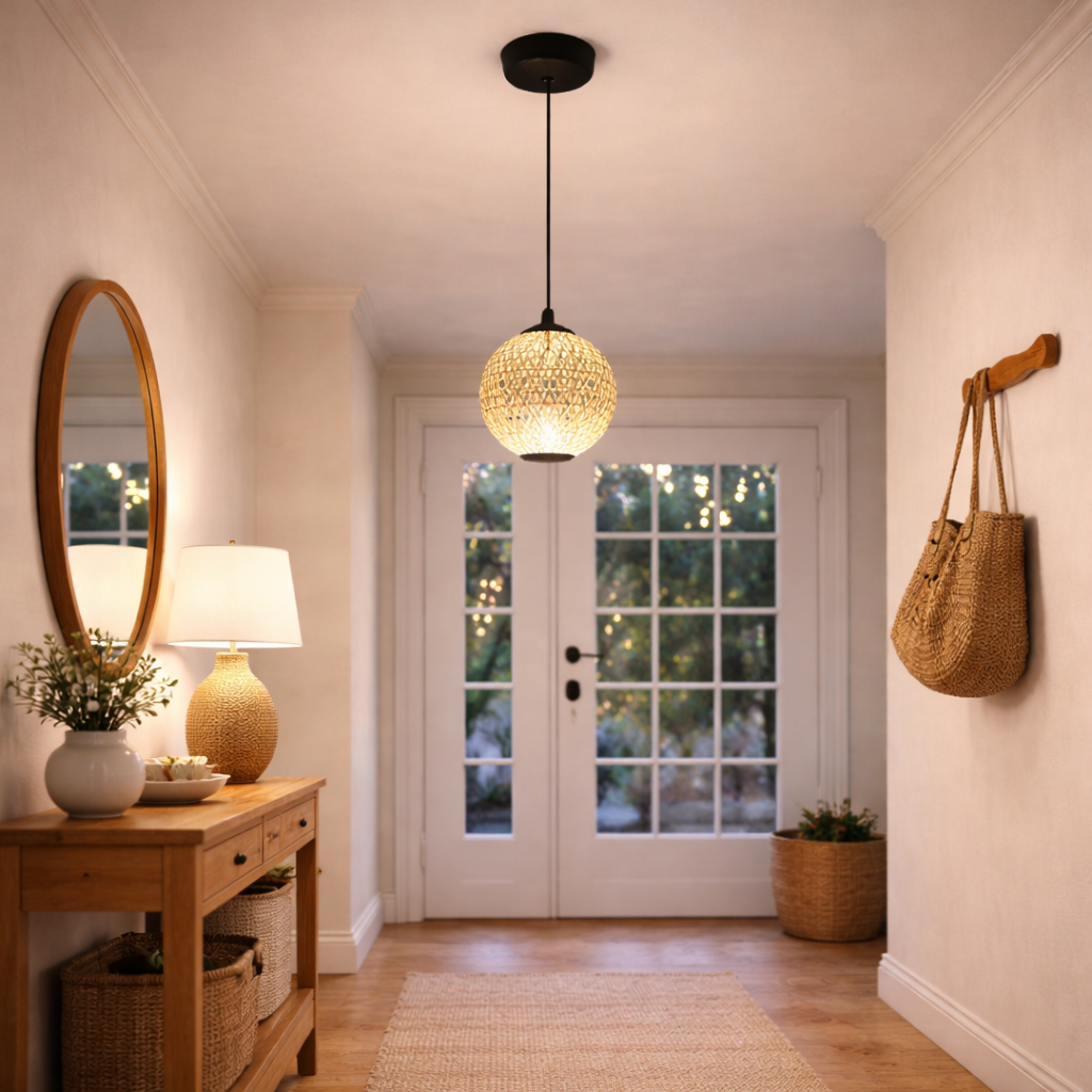 LED-Hängelampe mit einer Lichtquelle und klarer Form