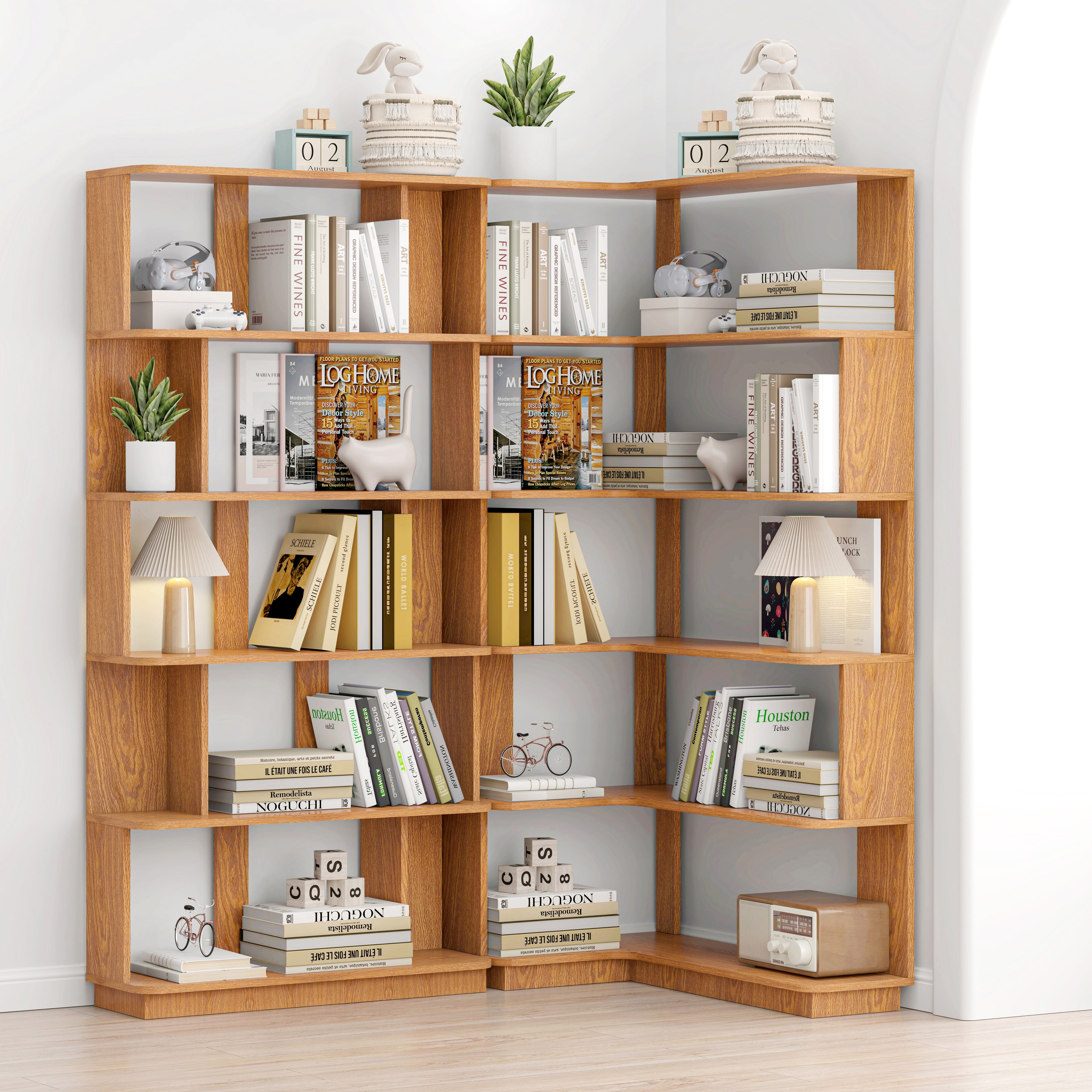 Gudmund Corner Oak Bookshelf