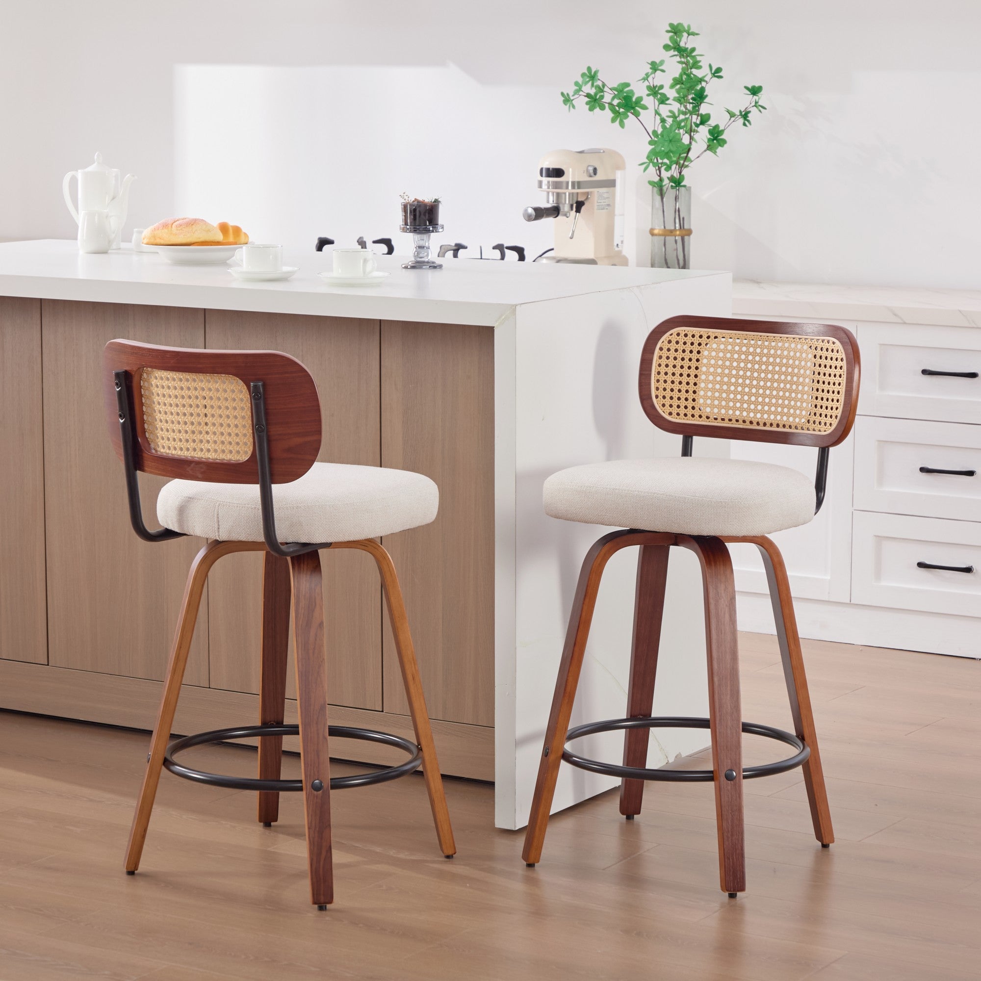 Aina Swivel Walnut Dining Chair