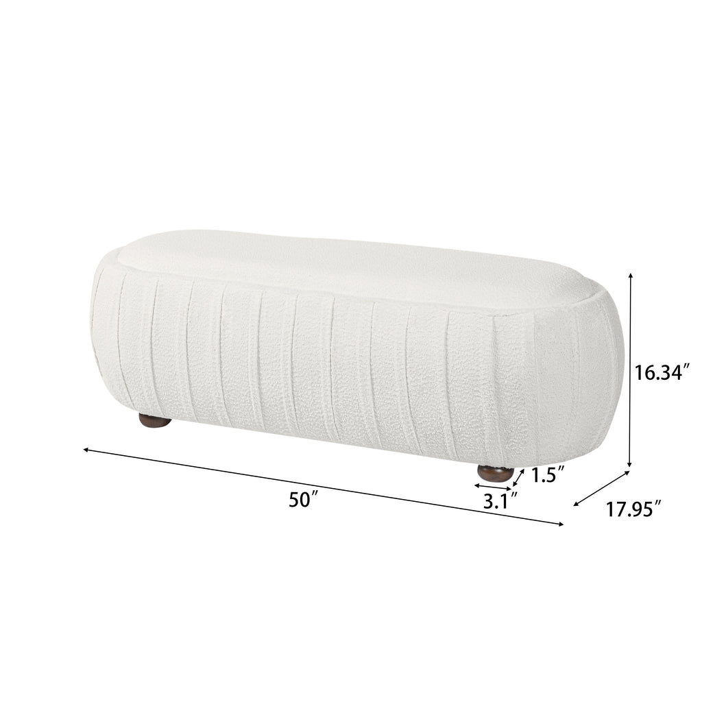 Arvid Oval Boucle Ottoman