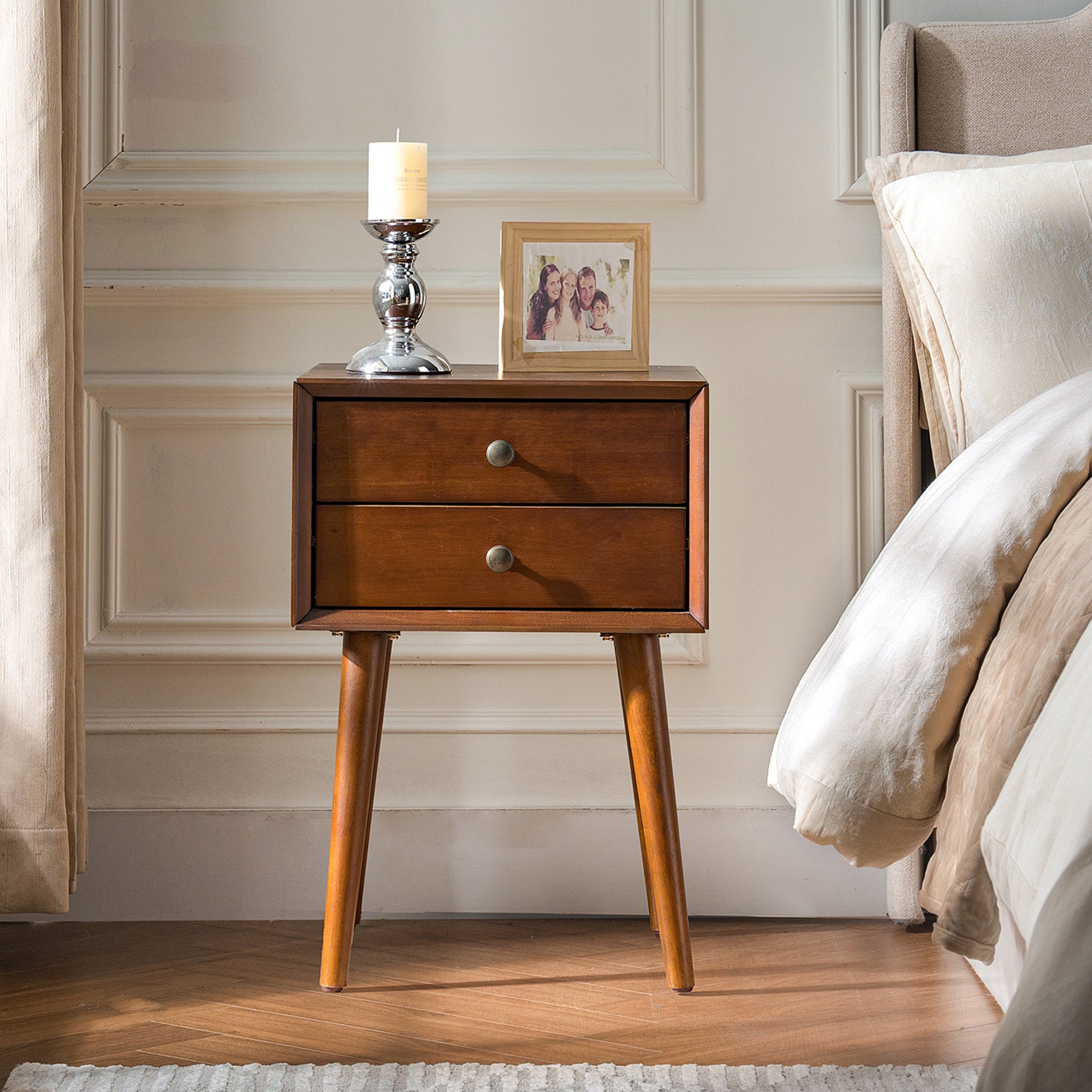 Dahl Storage Walnut Nightstand