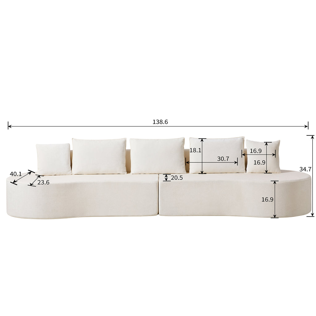 Embla 2-Piece Curved Sectional Sofa