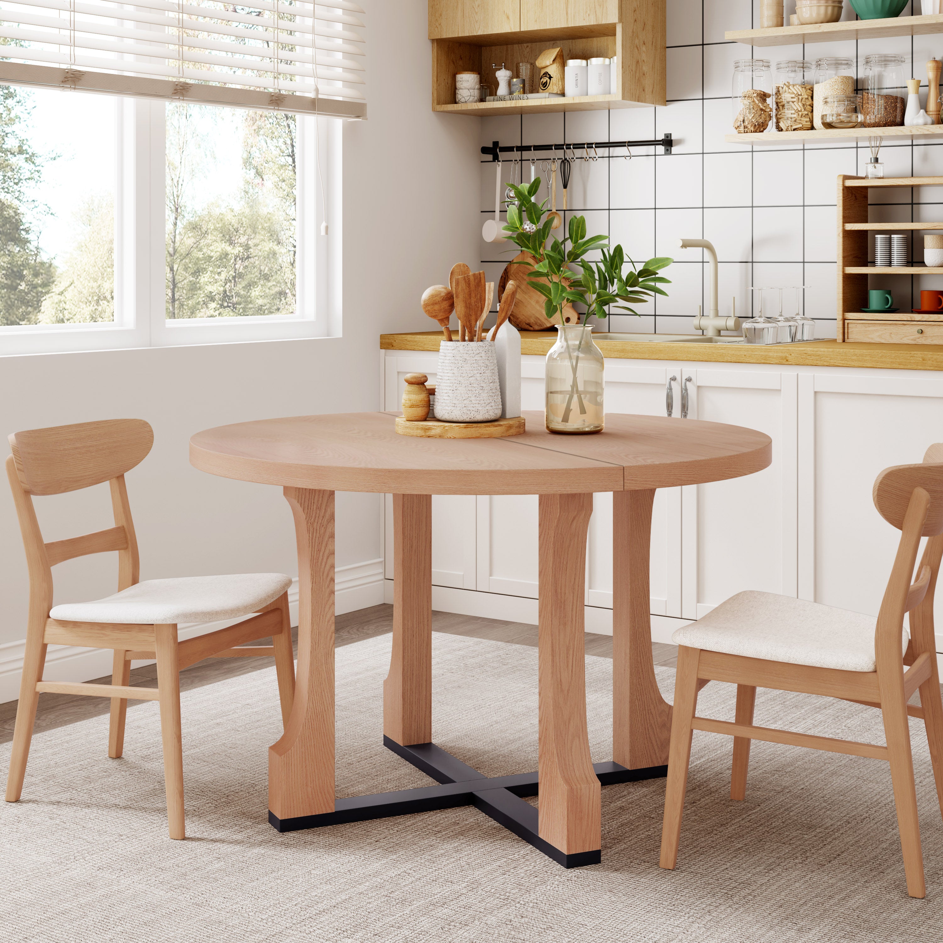 Ylva Round Solid Wood Dining Table
