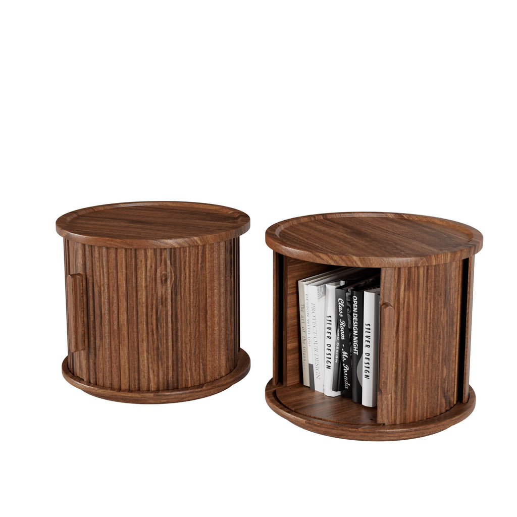 Sigrid Fluted Walnut Nightstand