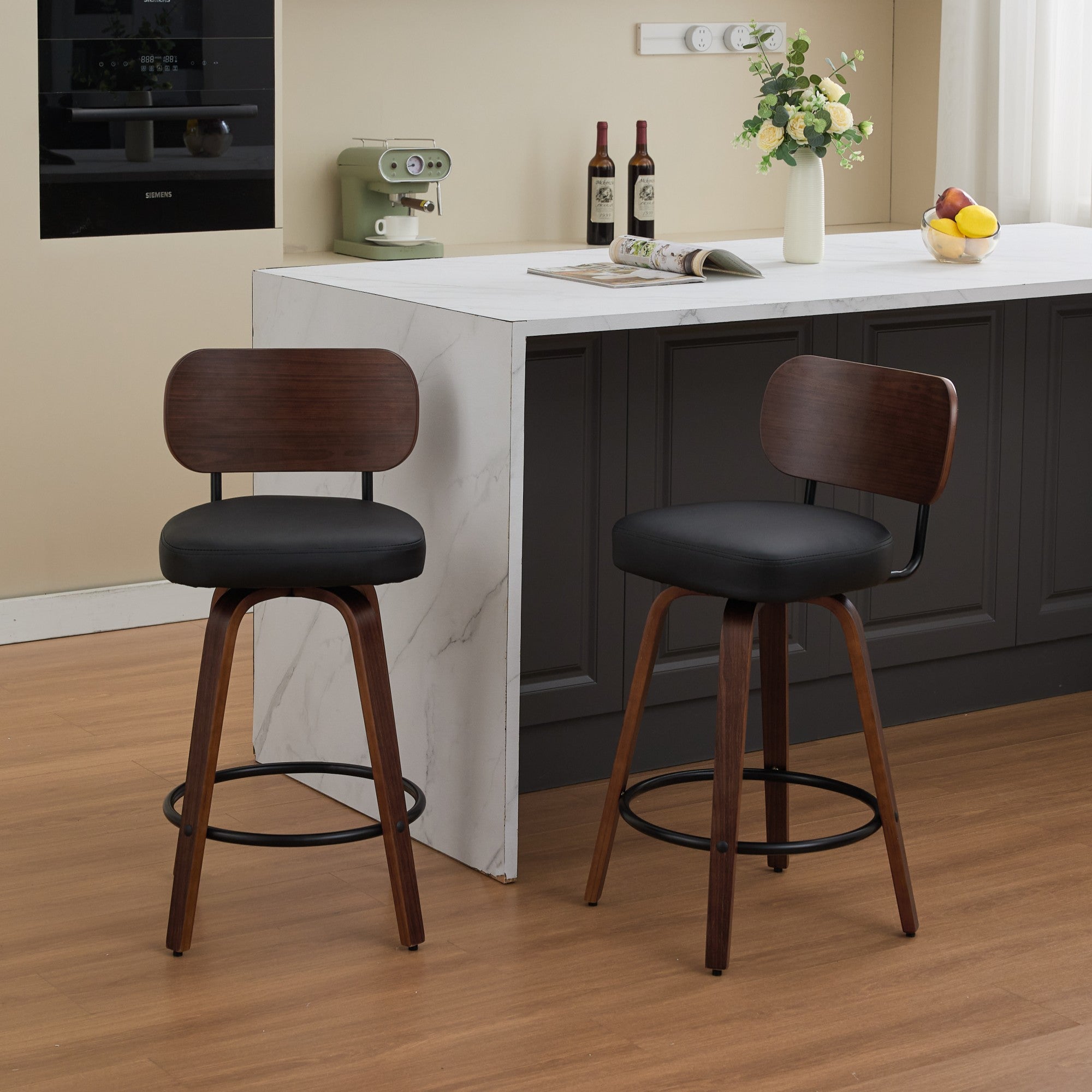 Aina Swivel Walnut Dining Chair