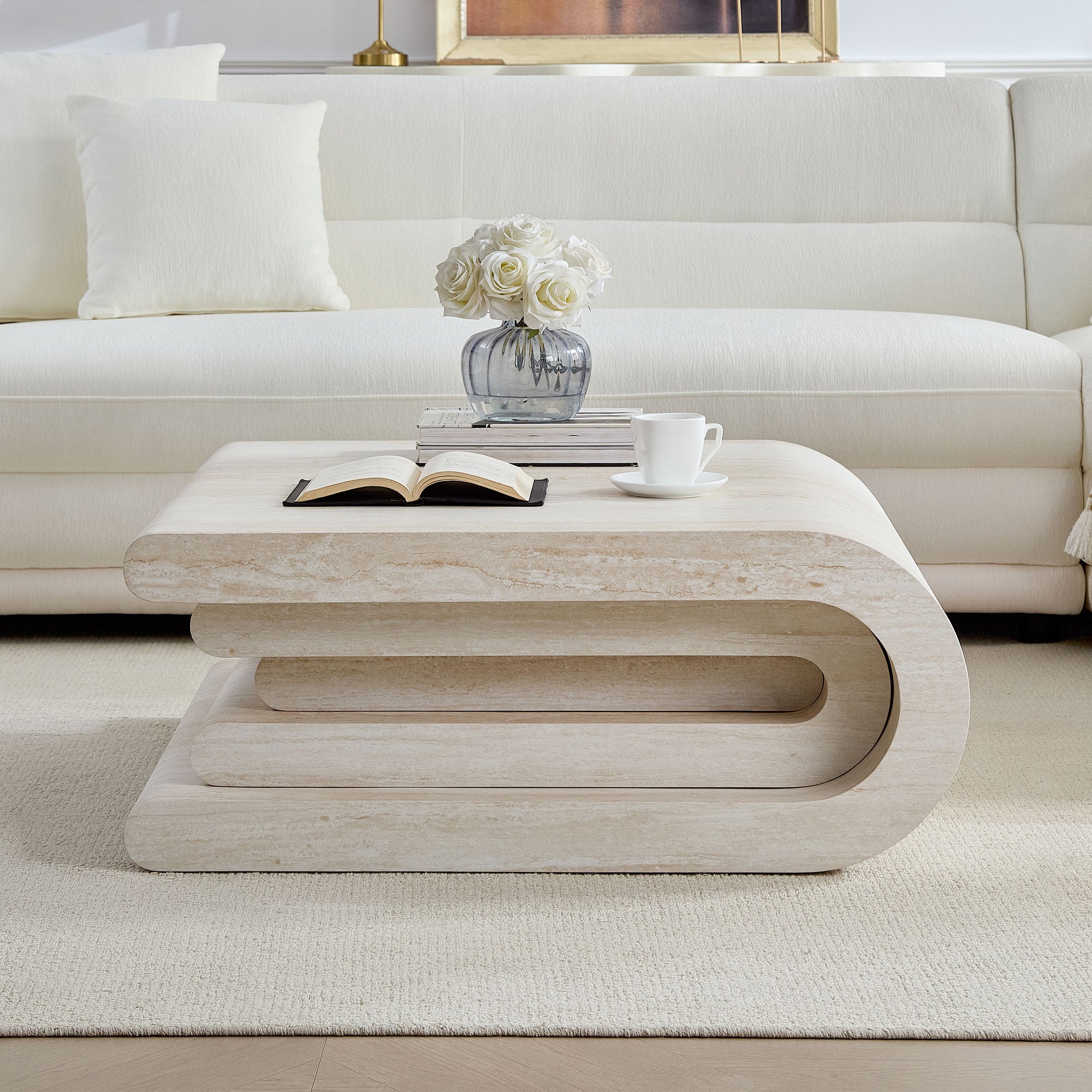 Vera Travertine Coffee Table