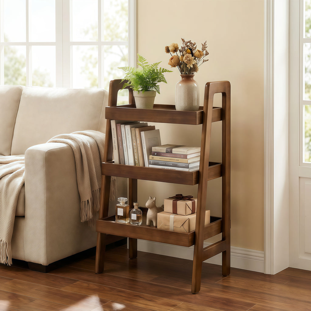 Kaisa Ladder Walnut Bookshelf