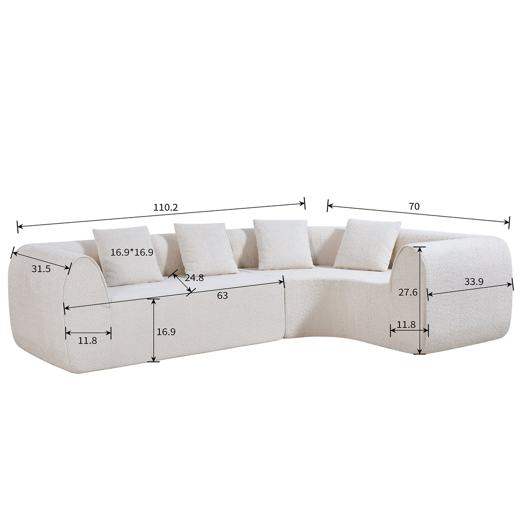 Oddny 2-Piece Curved Sectional Sofa
