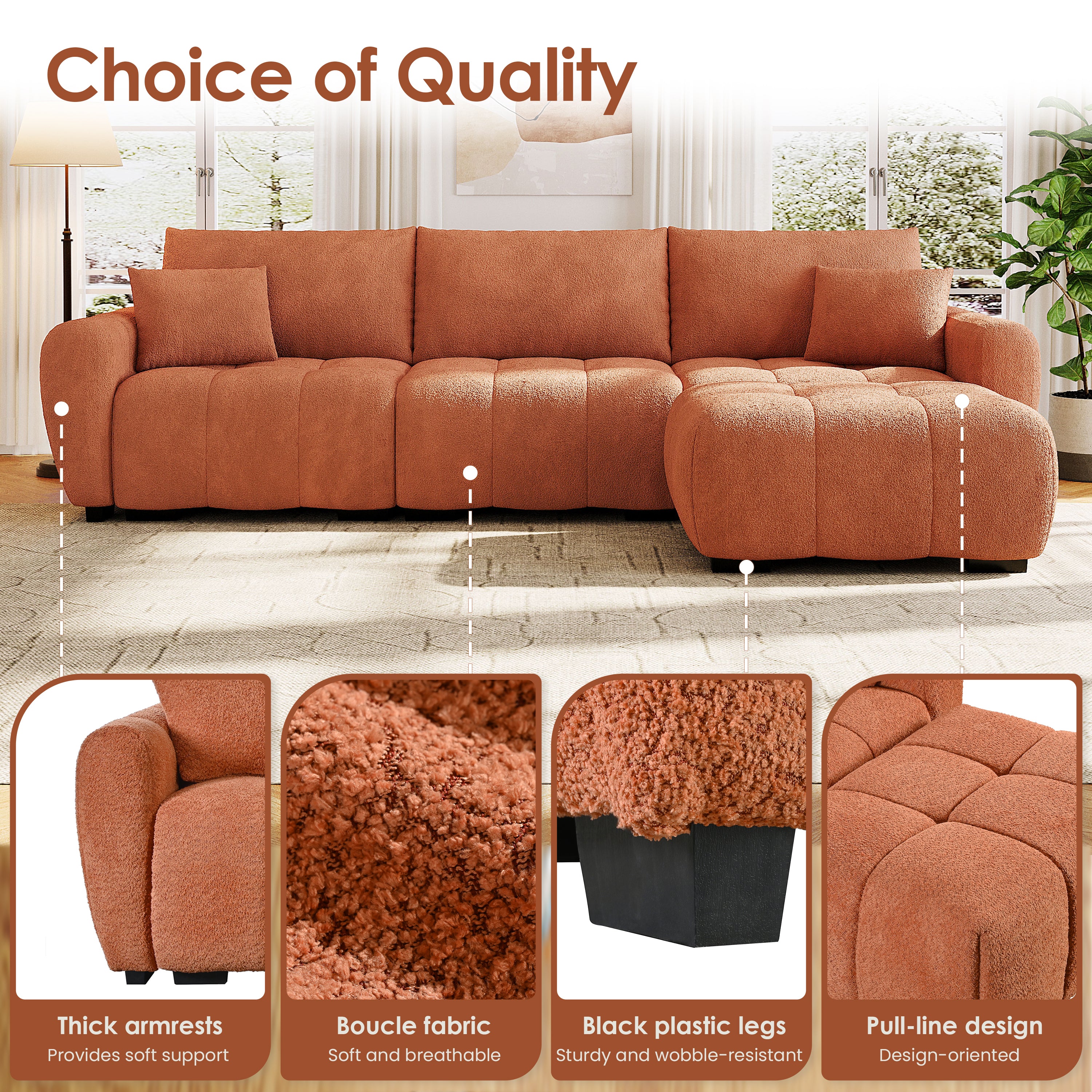 Ilva Boucle Sectional Sofa