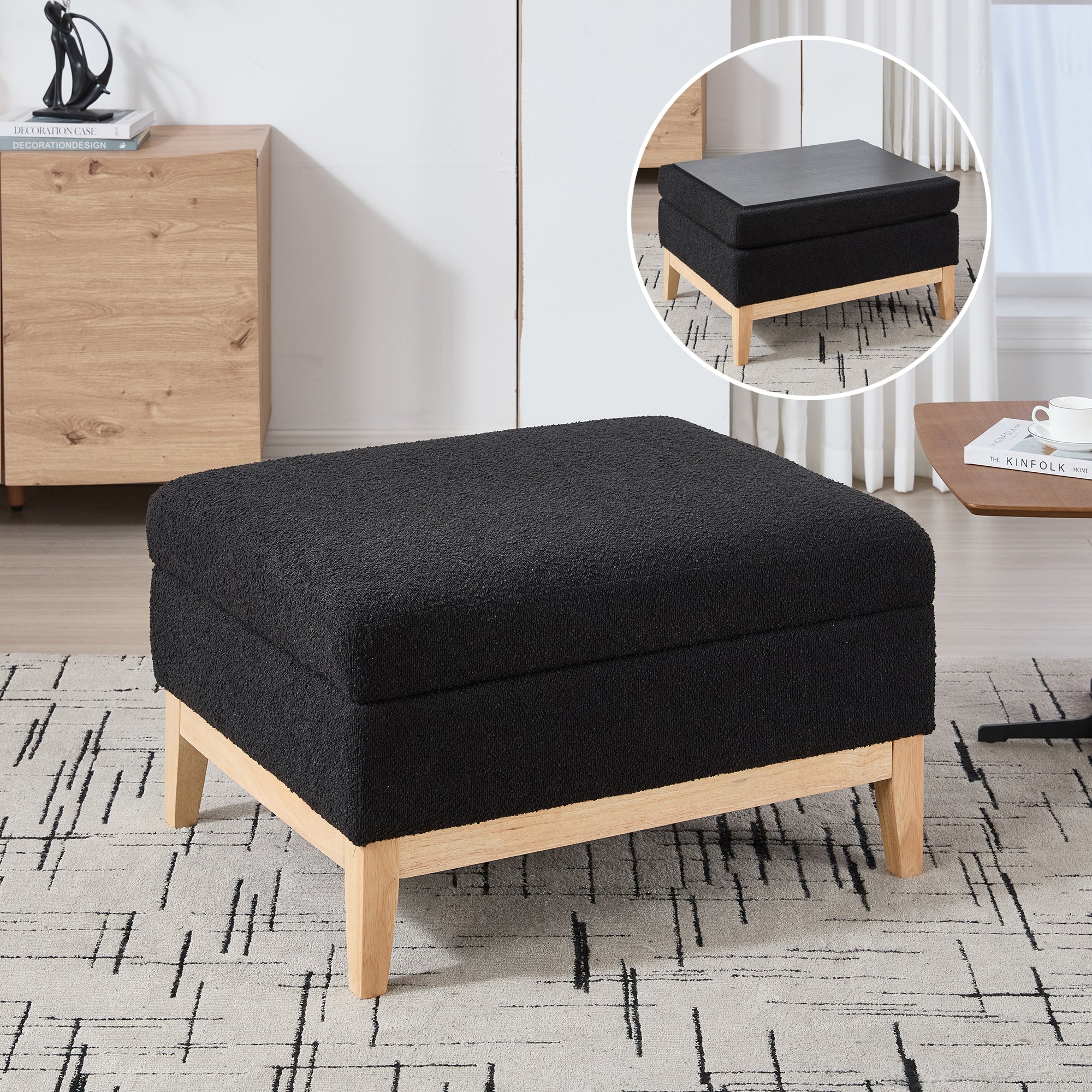 Aksel Storage Boucle Ottoman