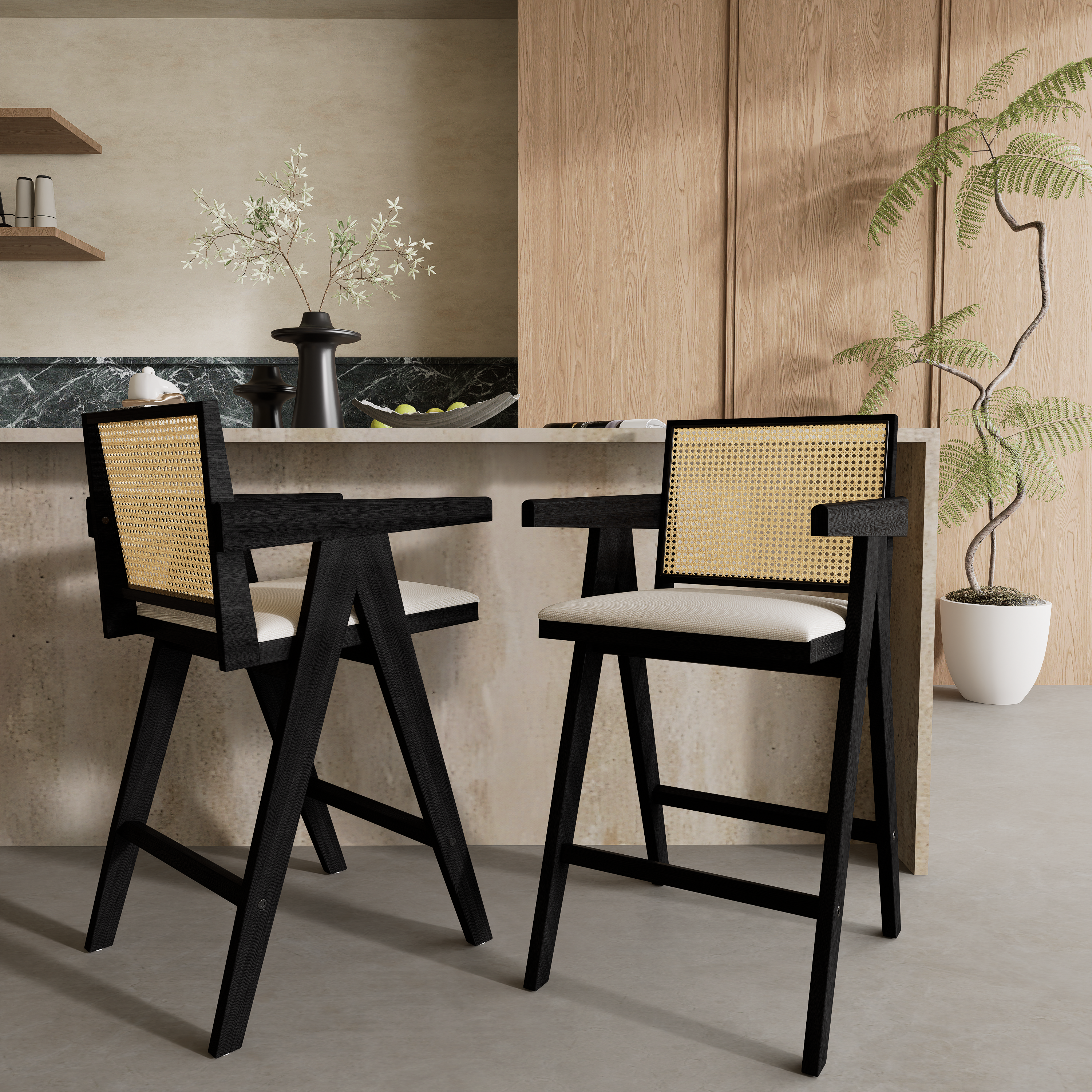 Birger Rattan Bar Stool
