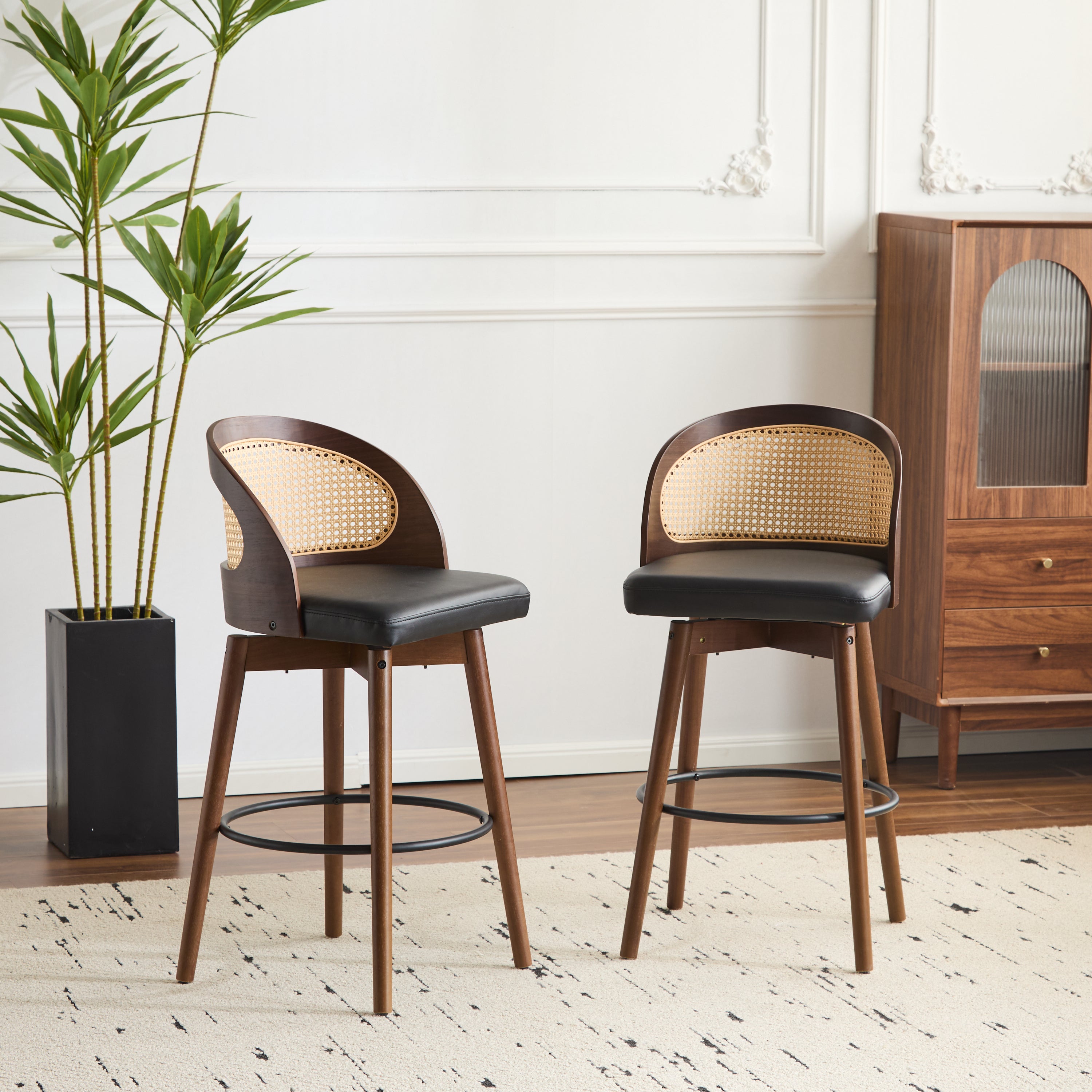Dagny Walnut Bar Stool (Set of 2)