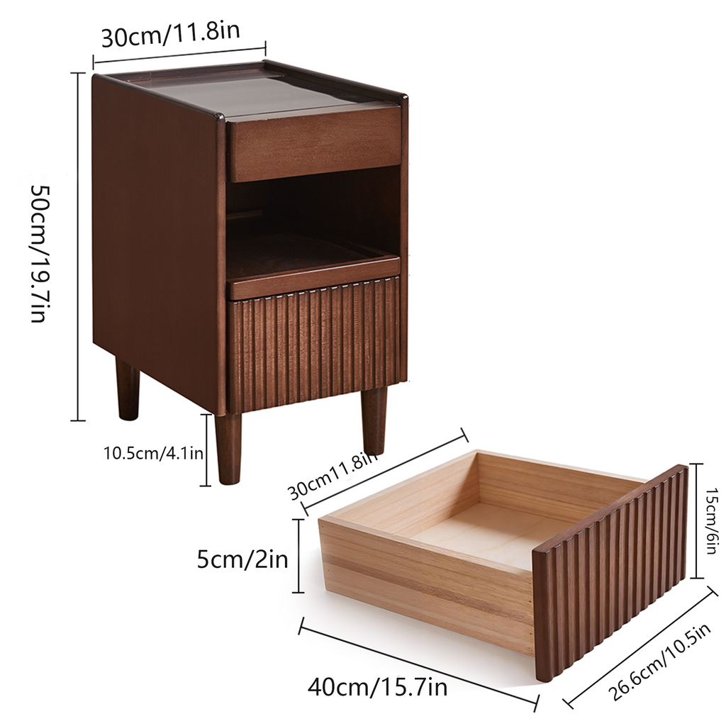 Lauge Storage Solid Wood Nightstand
