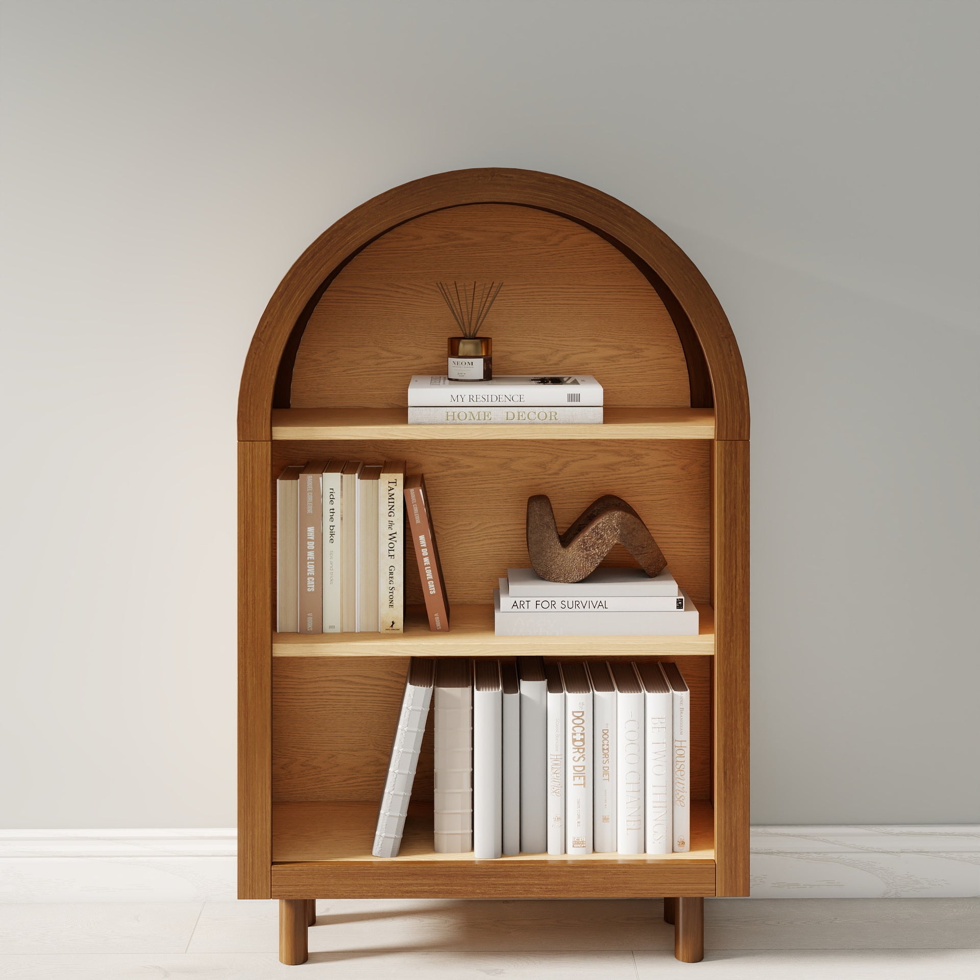 Frans Arched Walnut Bookshelf