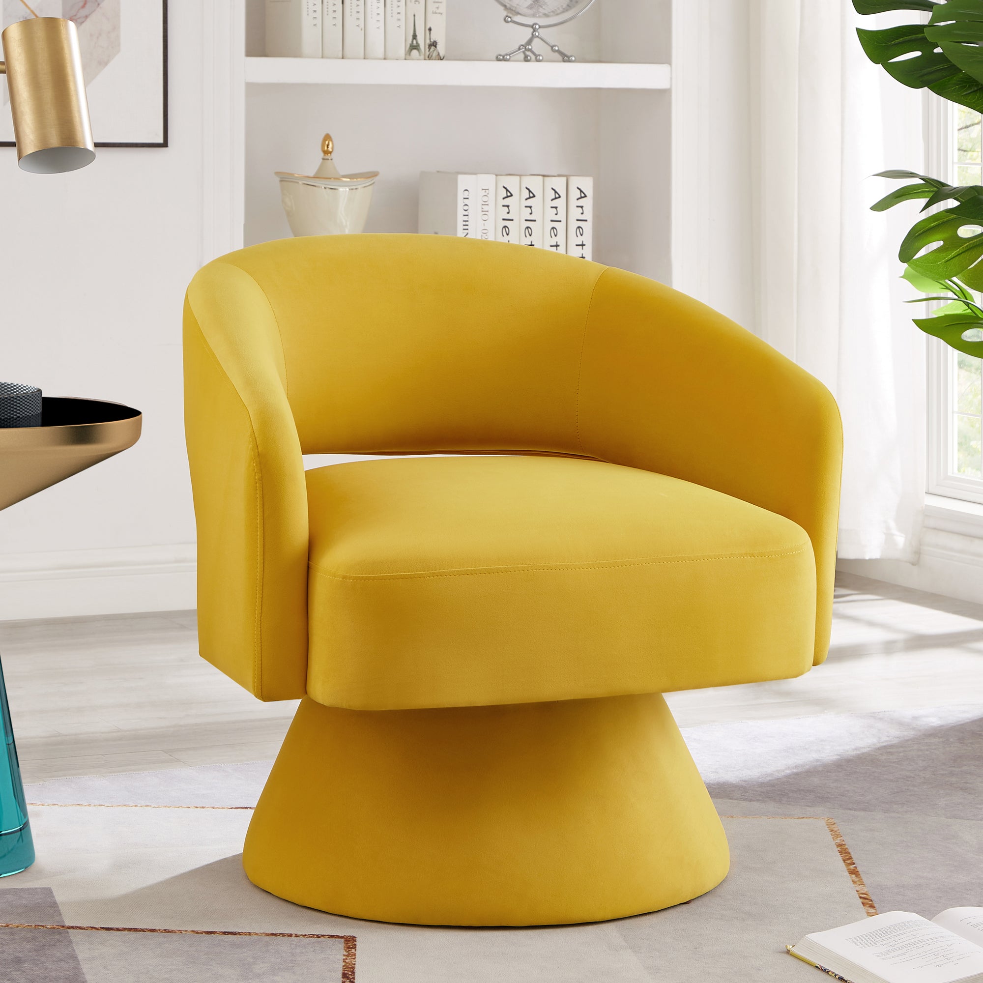 Frida Barrel Velvet Accent Chair