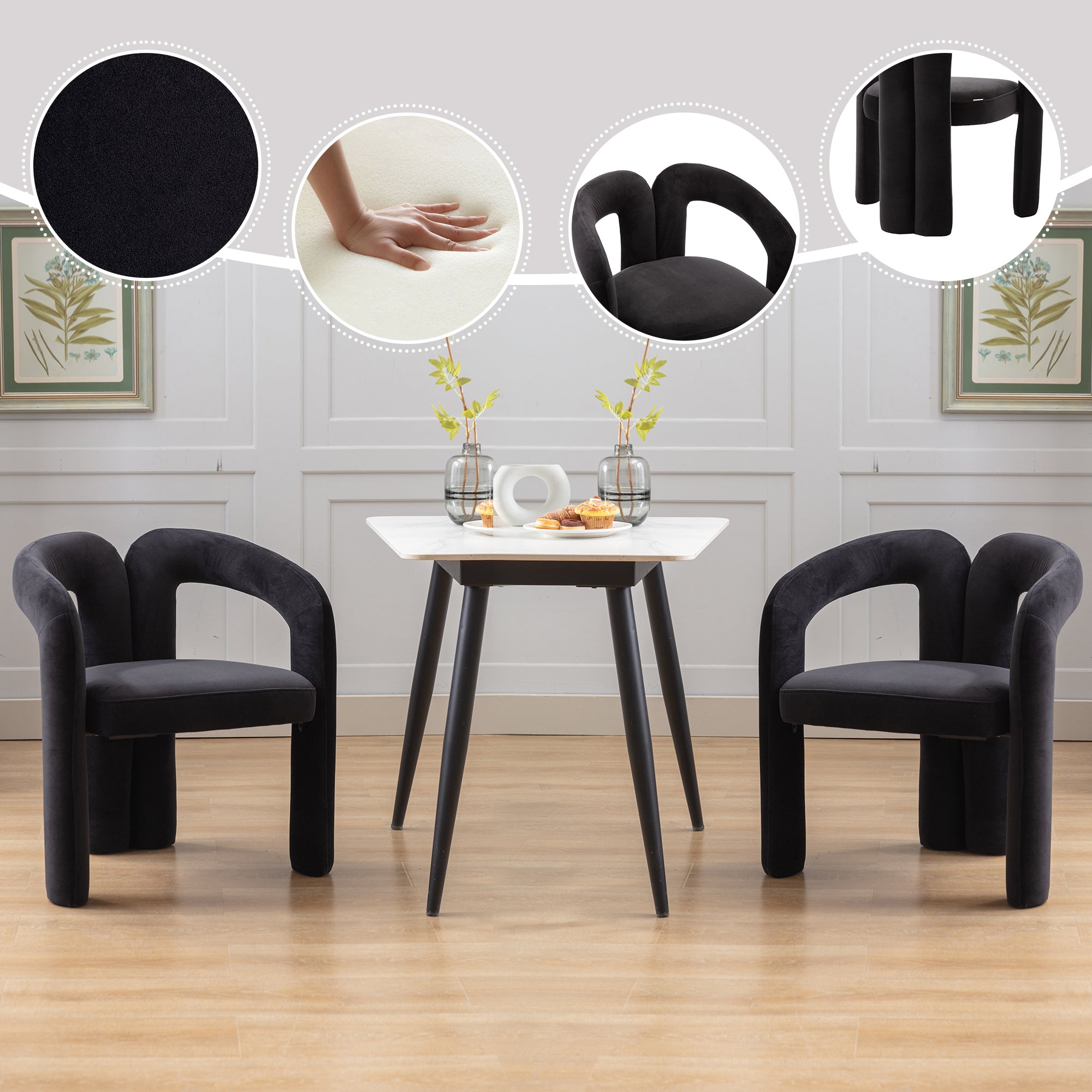 Merete Barrel Velvet Accent Chair