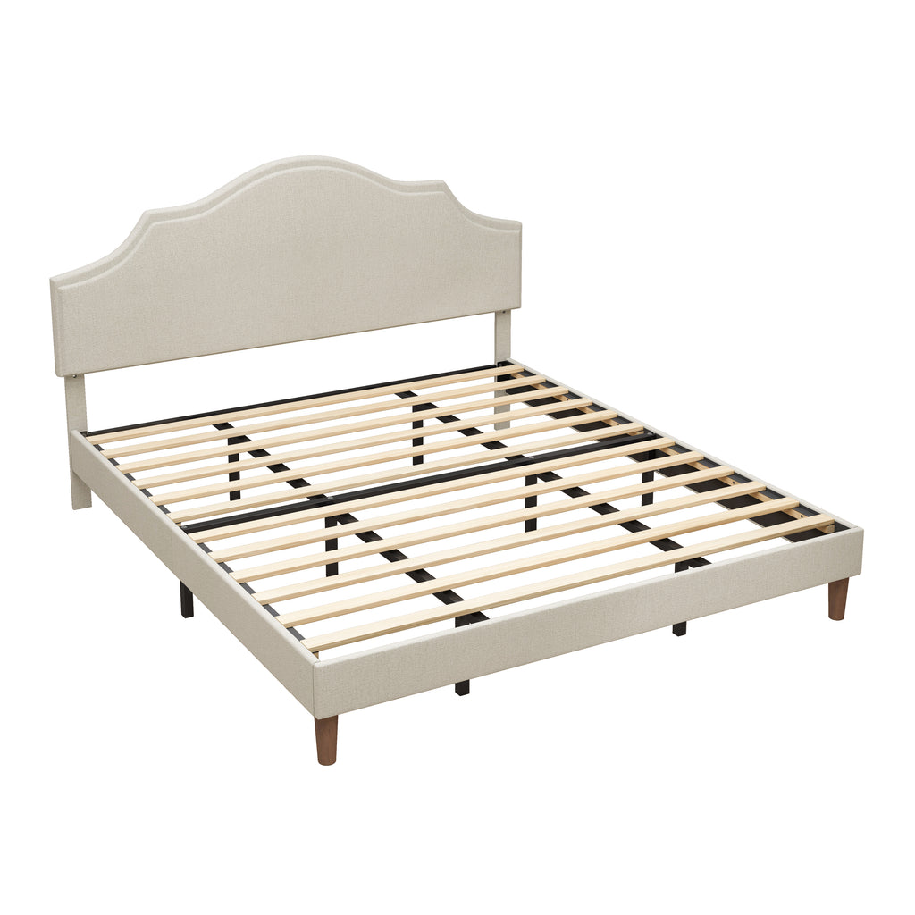 Bjorn Linen King Platform Bed Frame