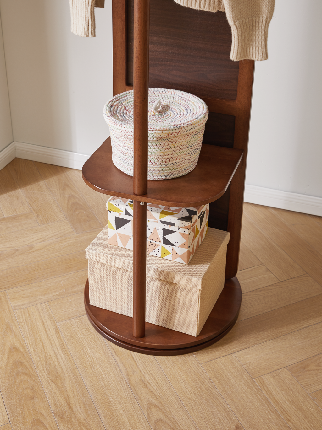 Jenrik Swivel Oak Floor Mirror