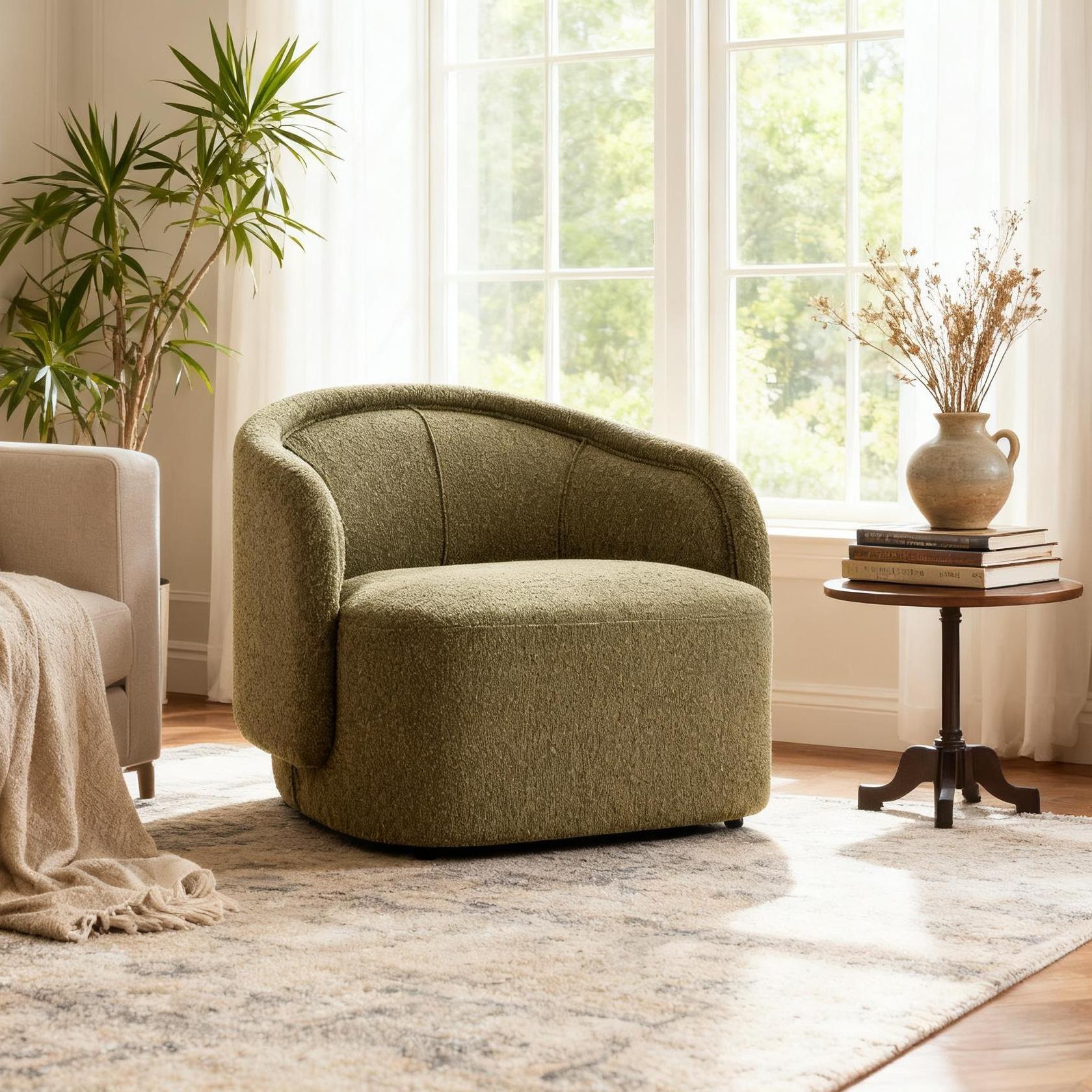 Liv Curved Boucle Accent Chair