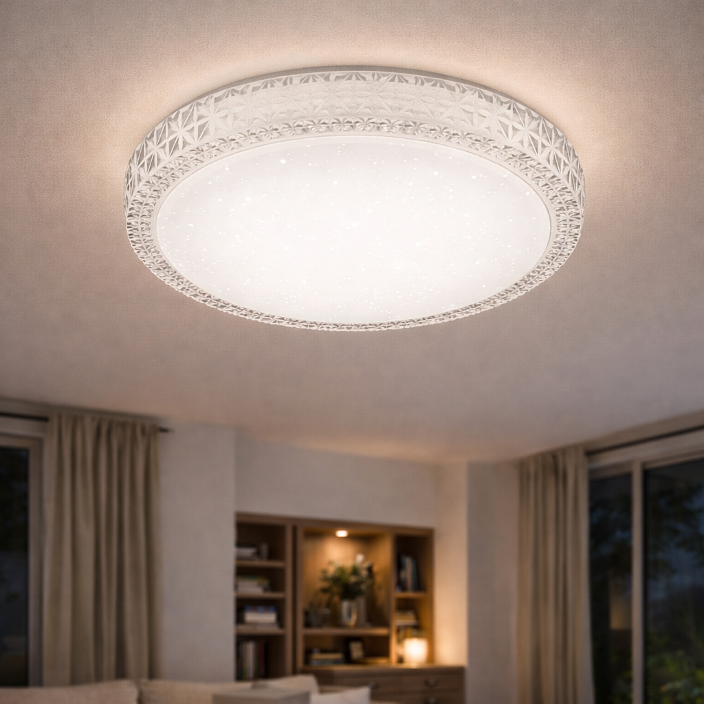 Plafonnier LED rond avec répartition uniforme de la lumière