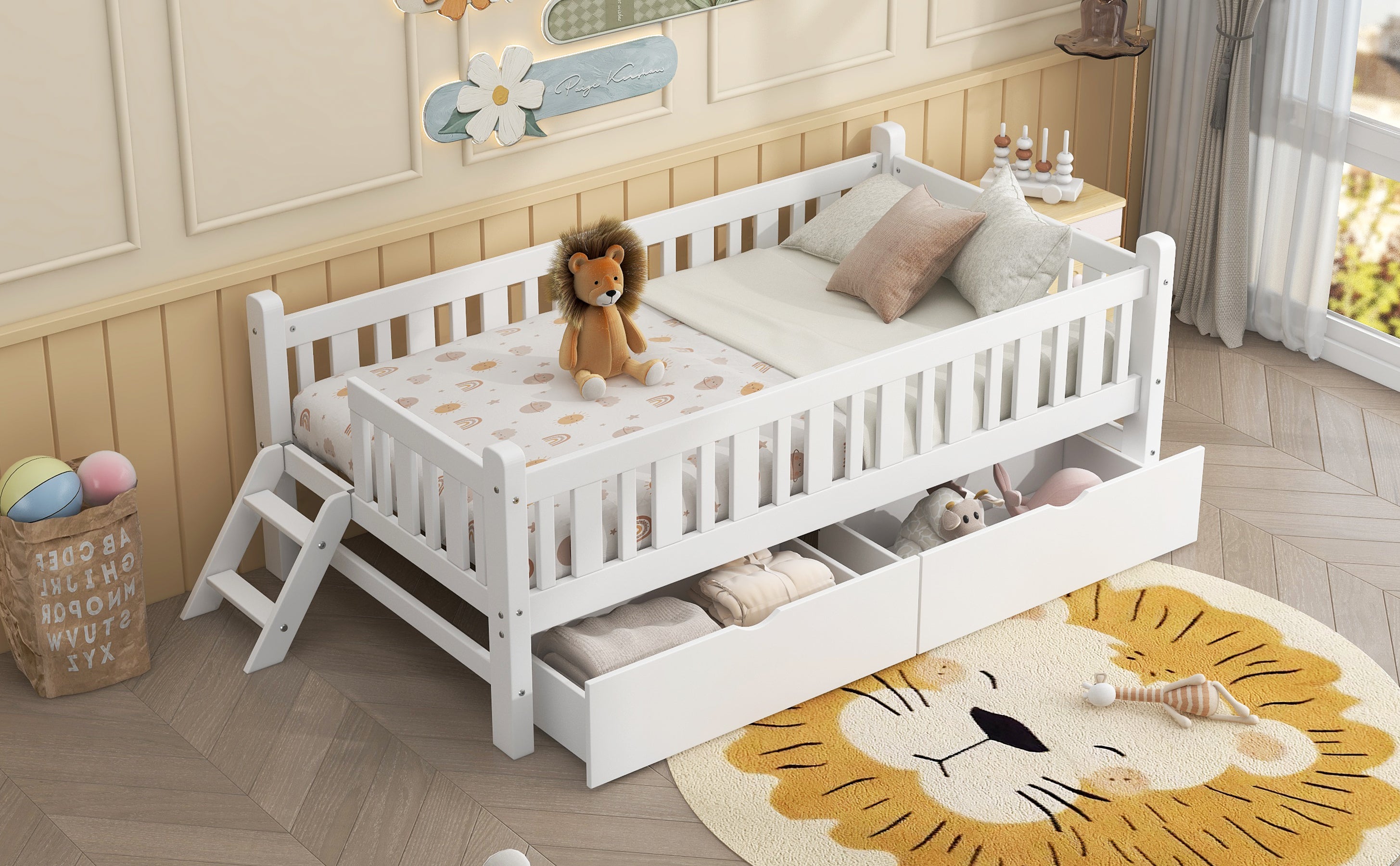Gunda Solid Wood Twin Platform Bed Frame
