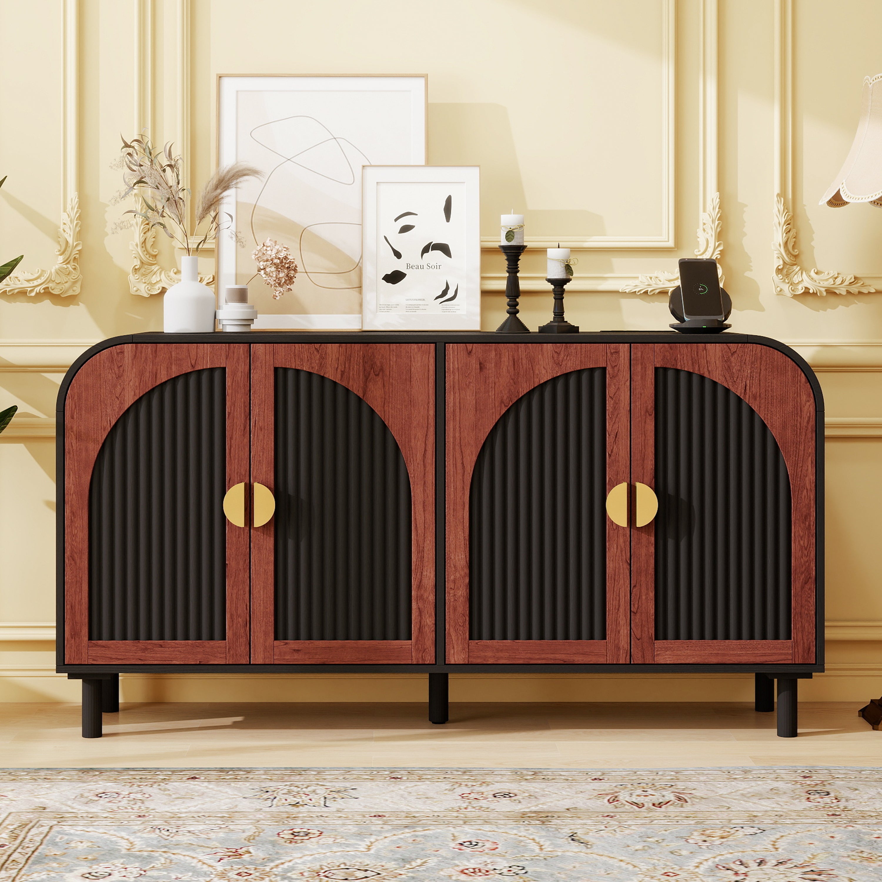 Disa Arched Solid Wood Cabinet