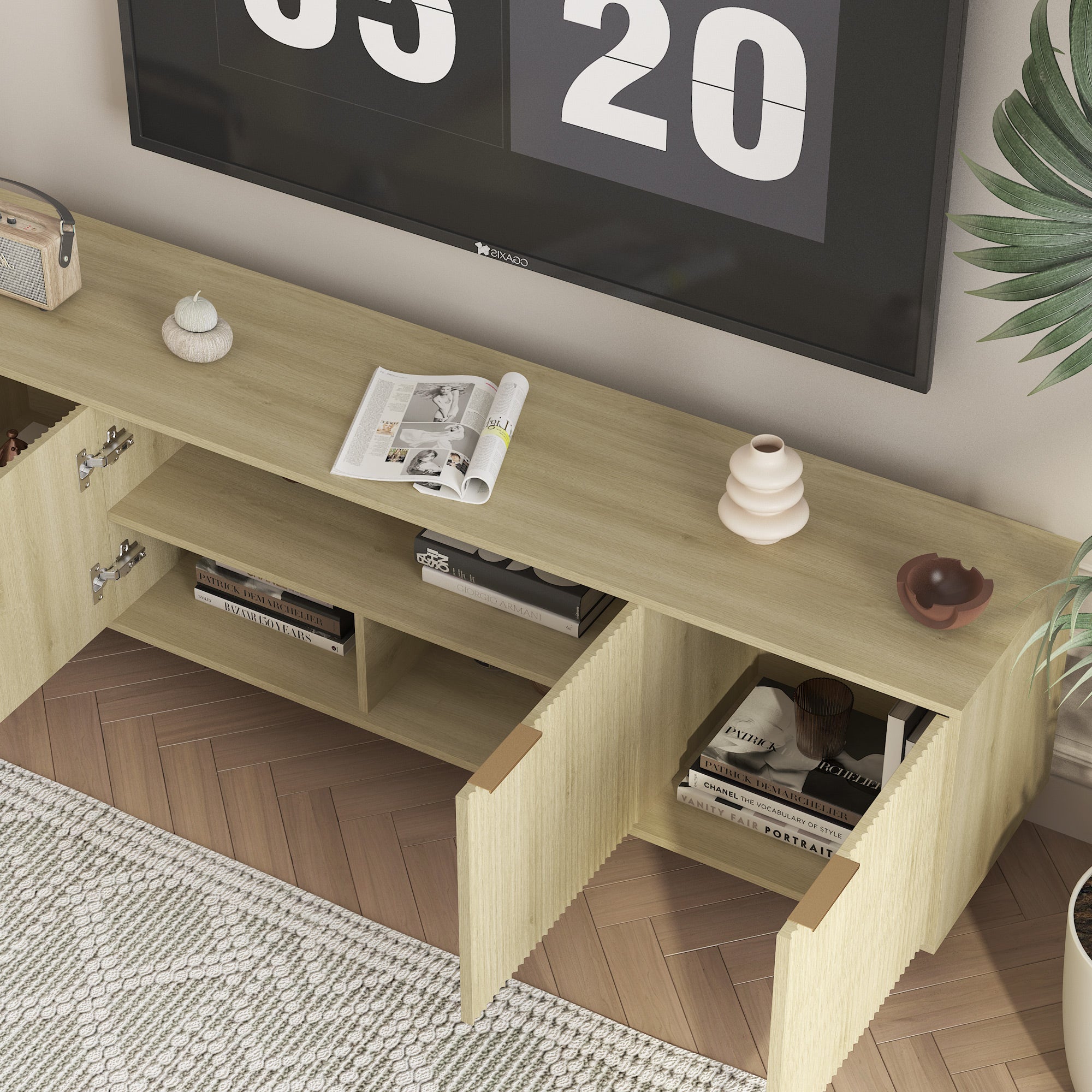 Vegard Fluted TV Stand