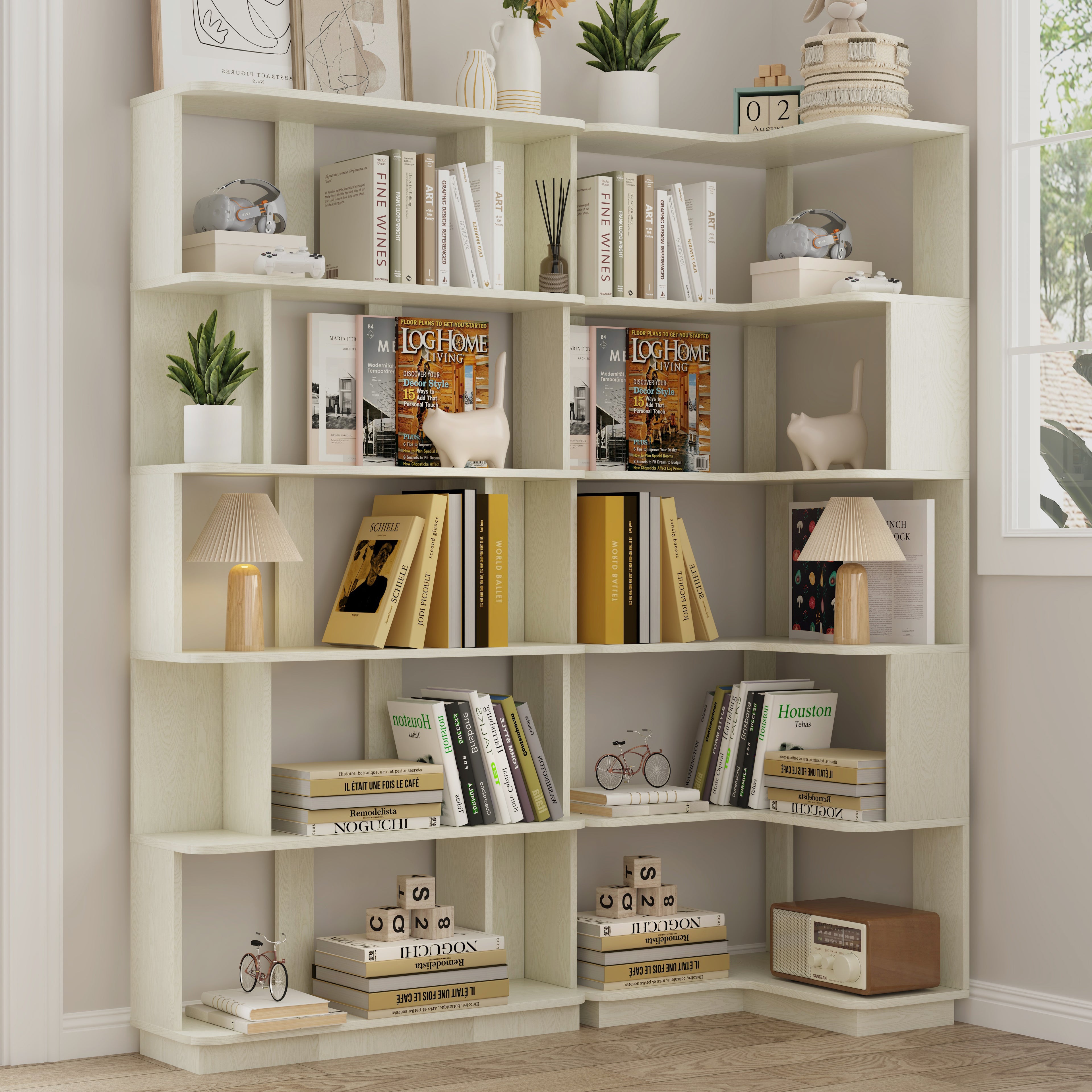 Ingolf Corner Oak Bookshelf