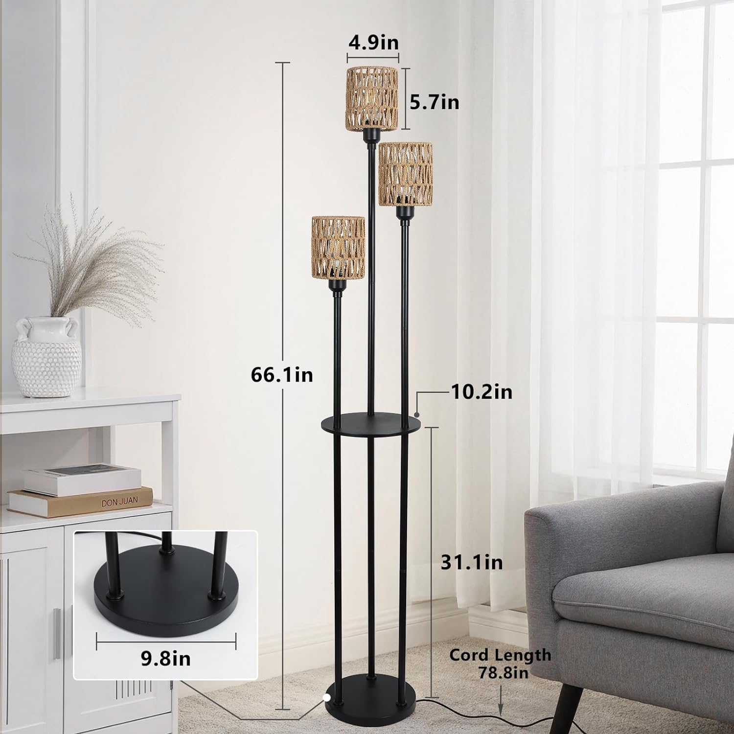 Ovedie Boho Floor Lamp