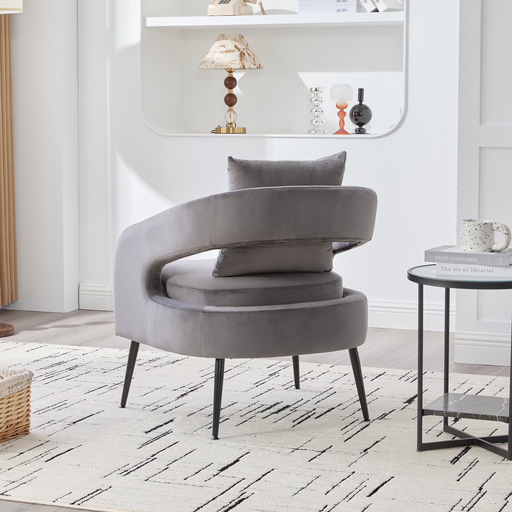 Per Barrel Velvet Accent Chair