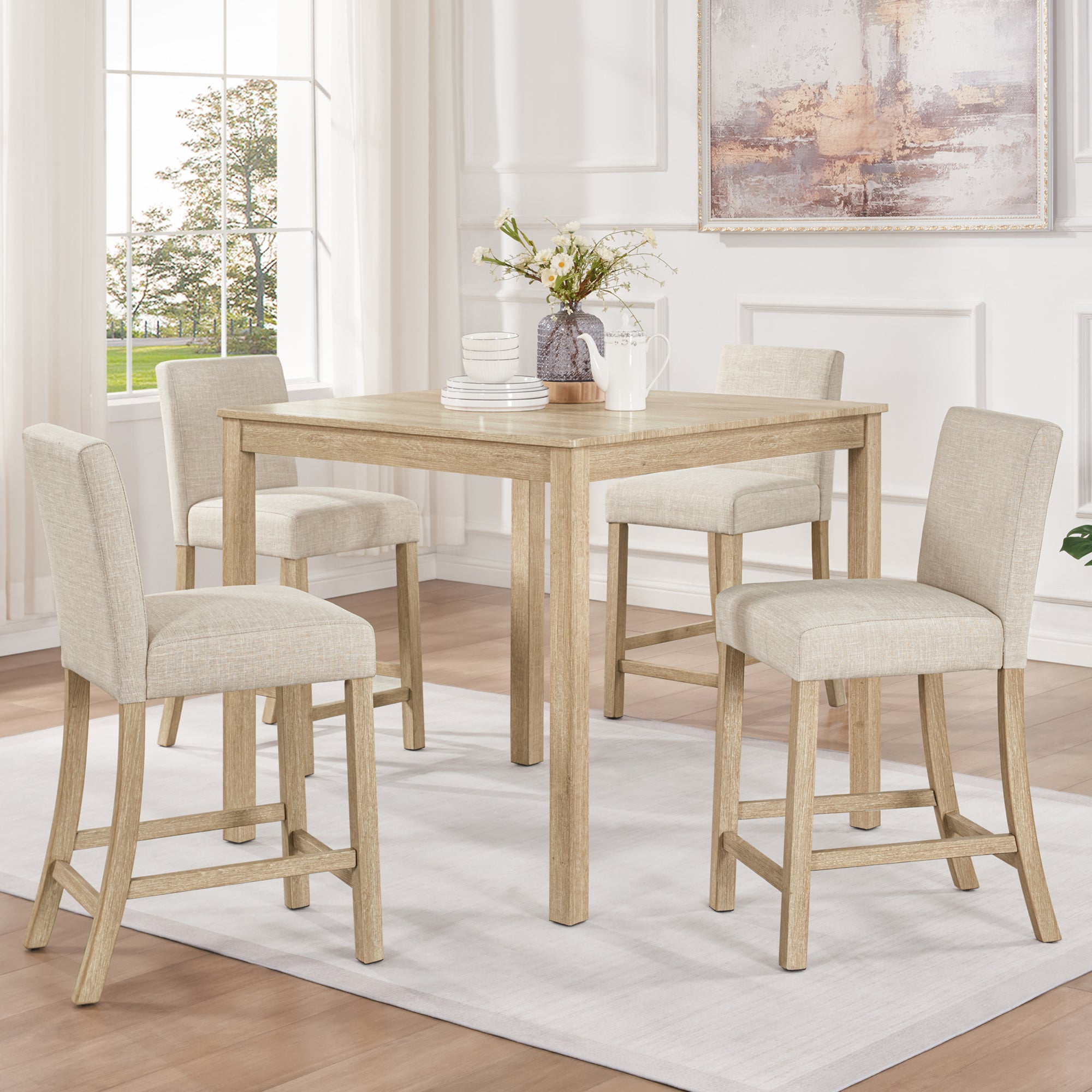 Klara 5-Piece Oak Dining Set