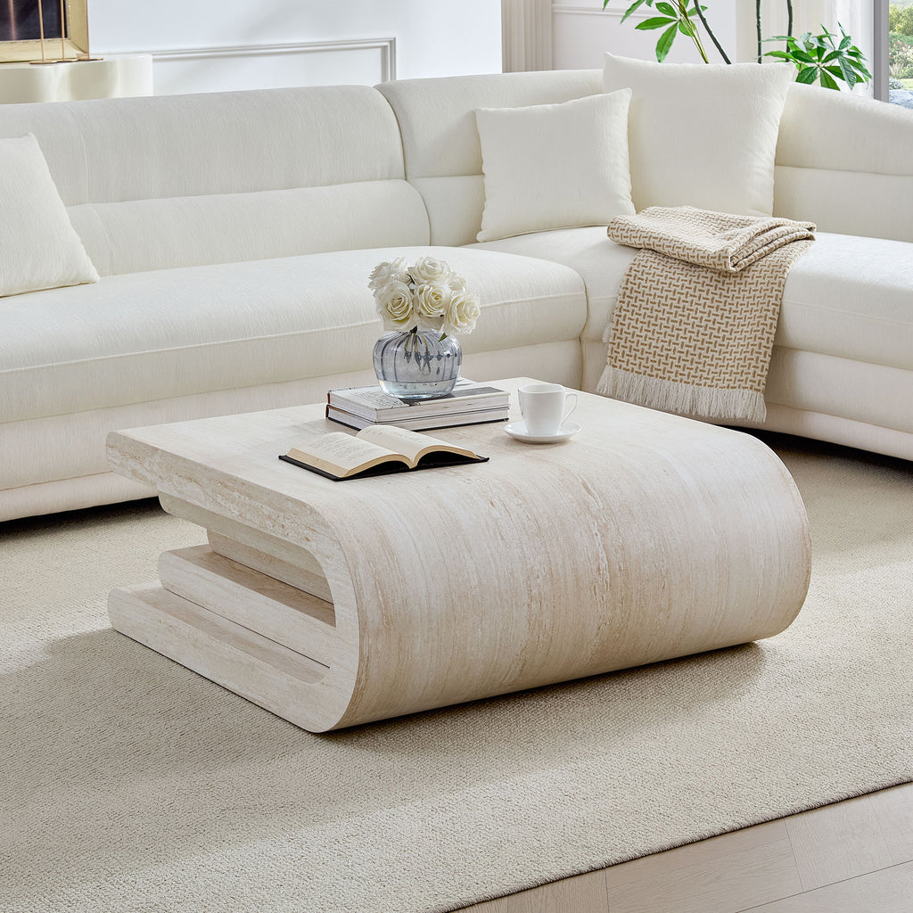 Vera Travertine Coffee Table