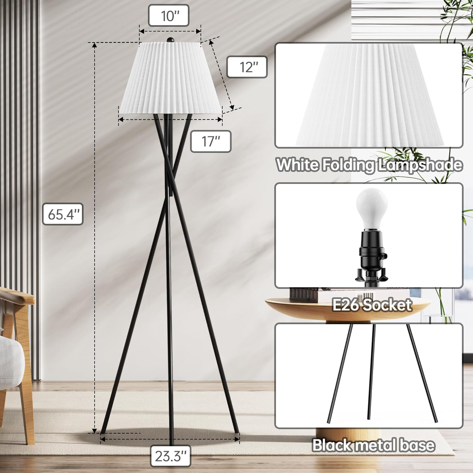 Runev Pleated Floor Lamp