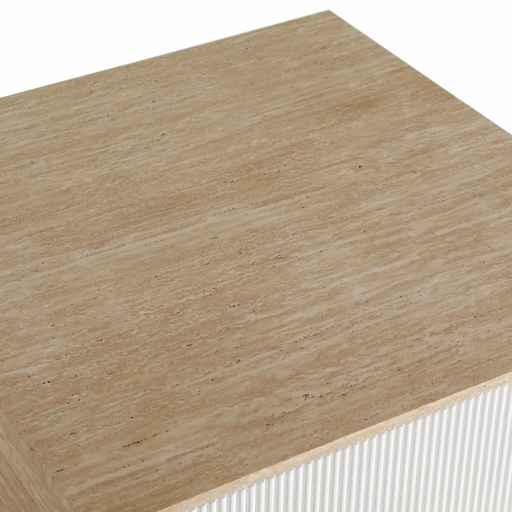 Dahl Storage Travertine Coffee Table