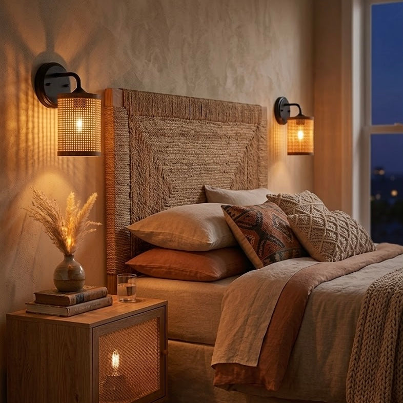 Cilla Rattan Wall Sconce