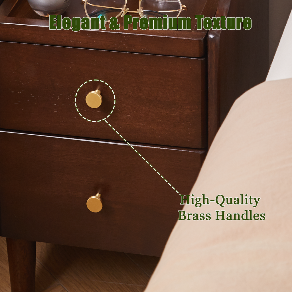 Gry Storage Solid Wood Nightstand