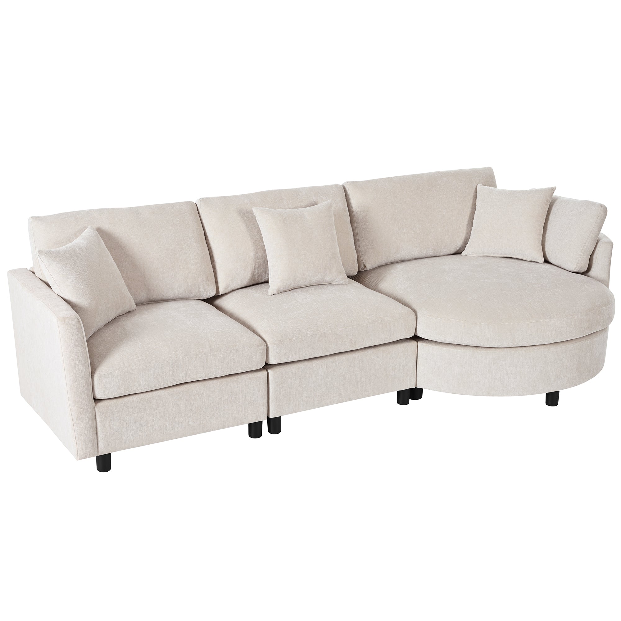 Anselm 3-Piece Curved Sectional Sofa