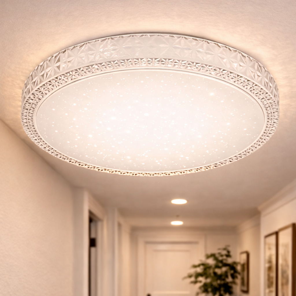 Plafonnier LED rond avec répartition uniforme de la lumière