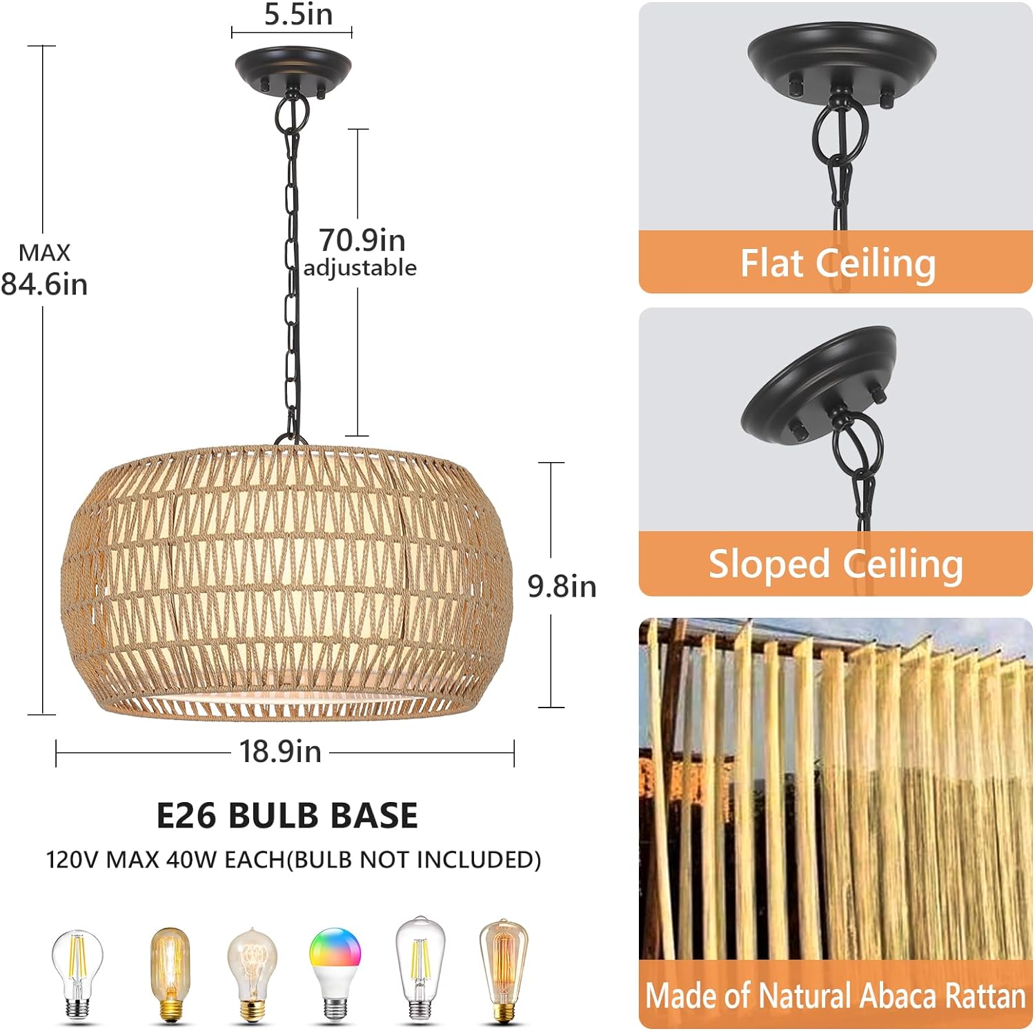 Asny Rattan Chandelier