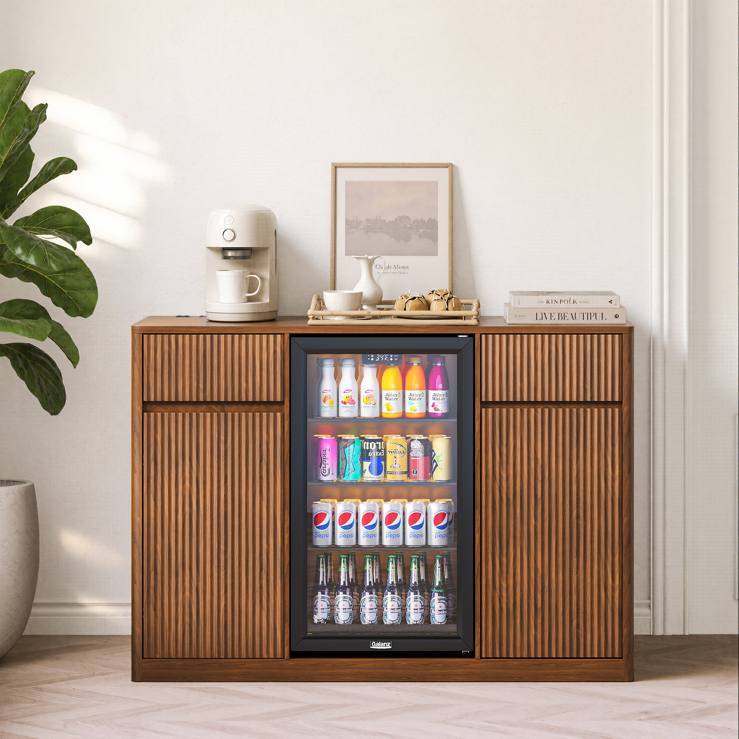 Sten Fluted Walnut Cabinet