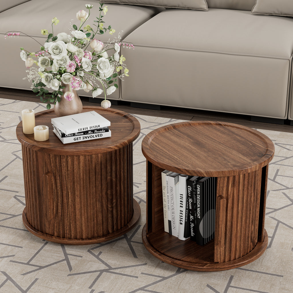 Sigrid Fluted Walnut Nightstand