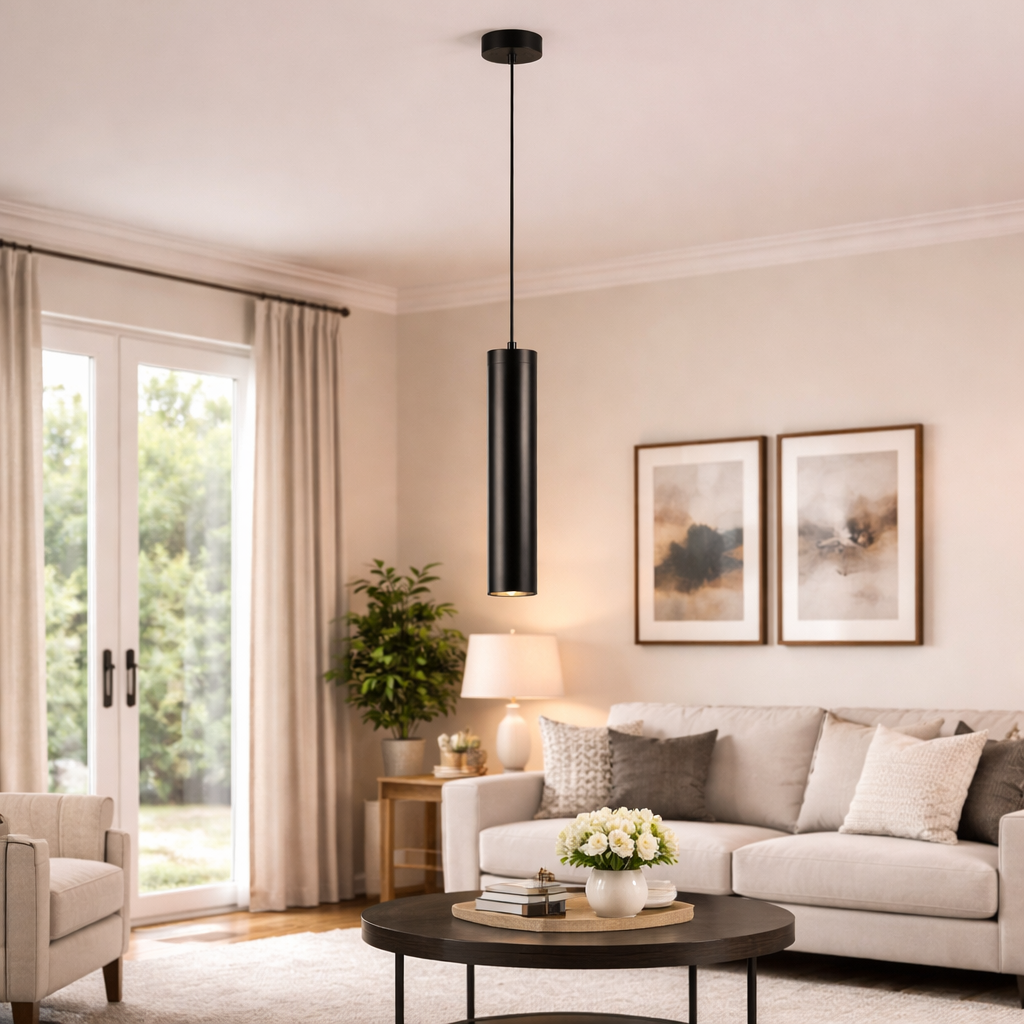 Hängelampe mit einem Lichtpunkt und minimalistischem Design