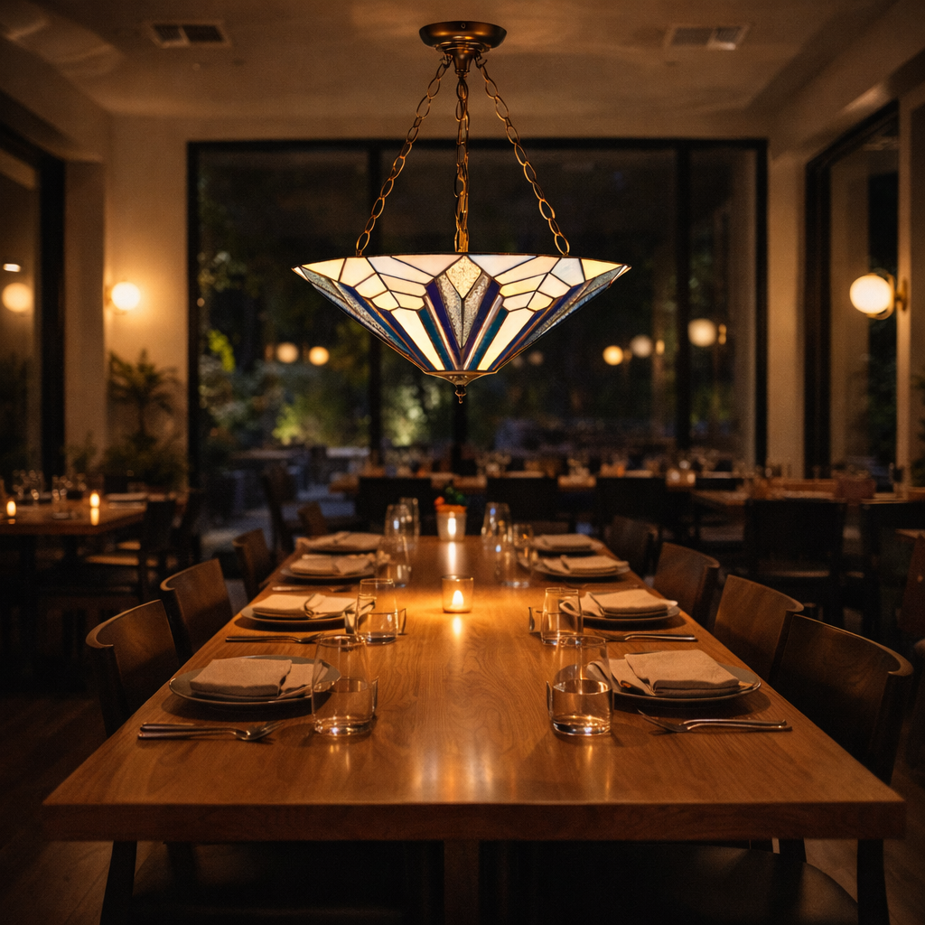 Pendant Lamp With Inverted Glass Shade In Classic Style